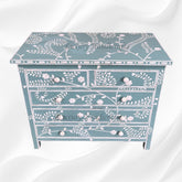Vine Bone Inlay 5 Drawer Dresser Dull Green 2